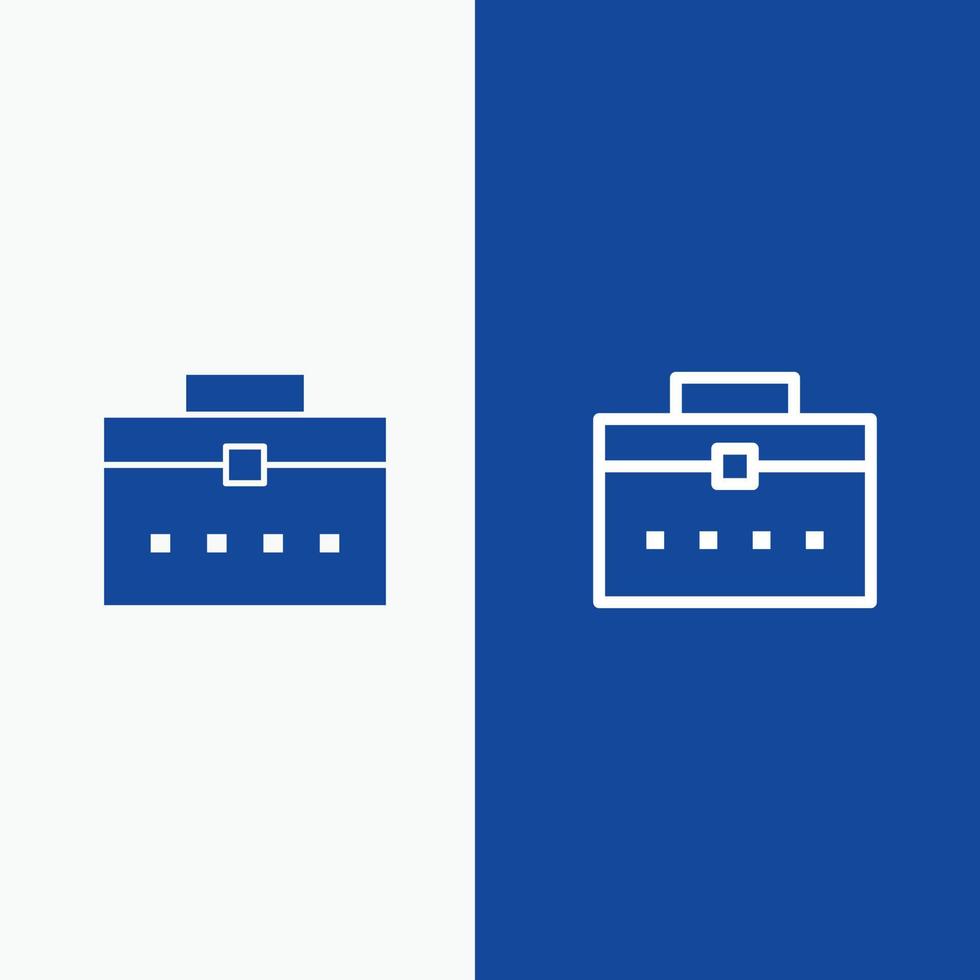 Bag Worker Bag User Interface Line and Glyph Solid icon Blue banner Line and Glyph Solid icon Blue b vector