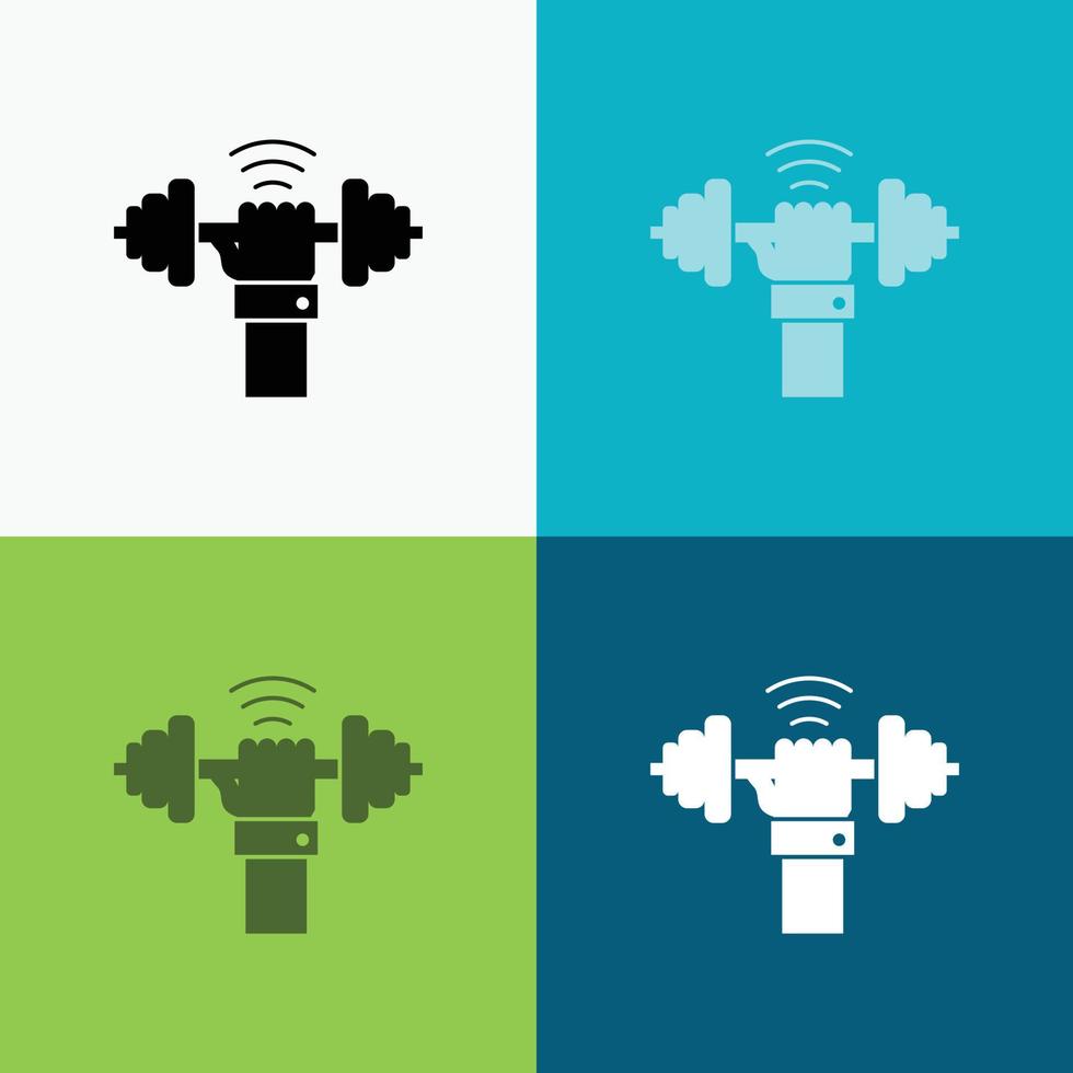 Dumbbell. gain. lifting. power. sport Icon Over Various Background. glyph style design. designed for web and app. Eps 10 vector illustration