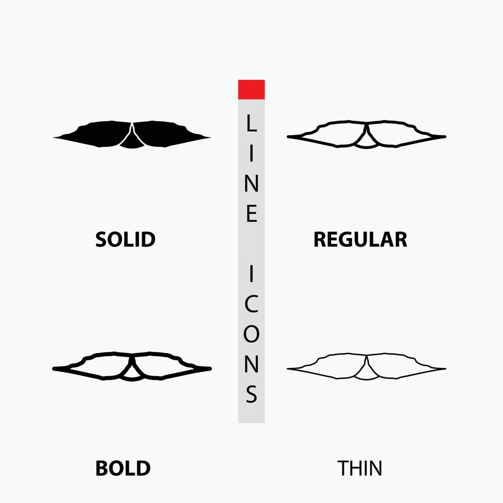 moustache. Hipster. movember. male. men Icon in Thin. Regular. Bold Line and Glyph Style. Vector illustration