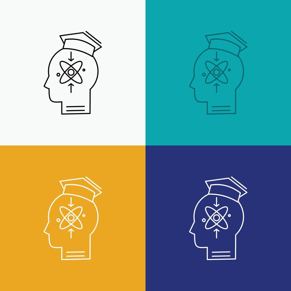 capability. head. human. knowledge. skill Icon Over Various Background. Line style design. designed for web and app. Eps 10 vector illustration