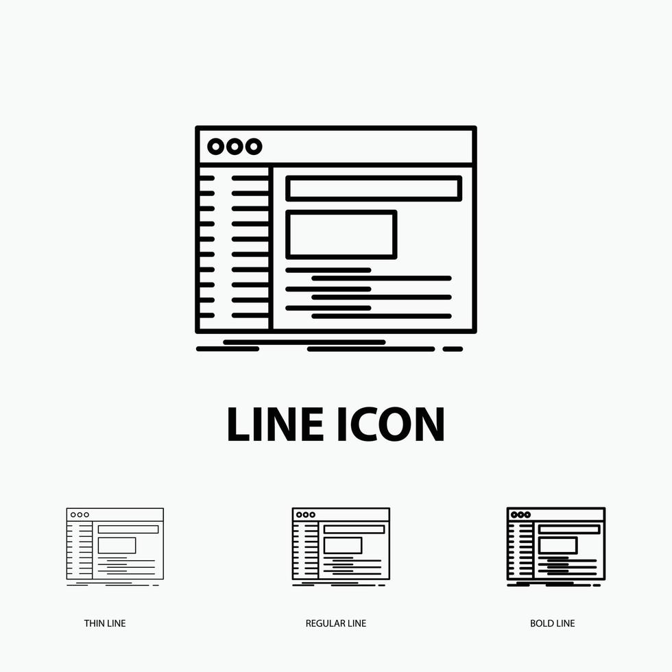 Admin. console. panel. root. software Icon in Thin. Regular and Bold Line Style. Vector illustration