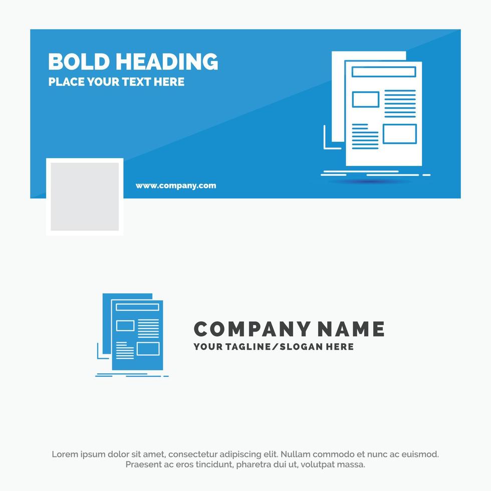Blue Business Logo Template for news. newsletter. newspaper. media. paper. Facebook Timeline Banner Design. vector web banner background illustration