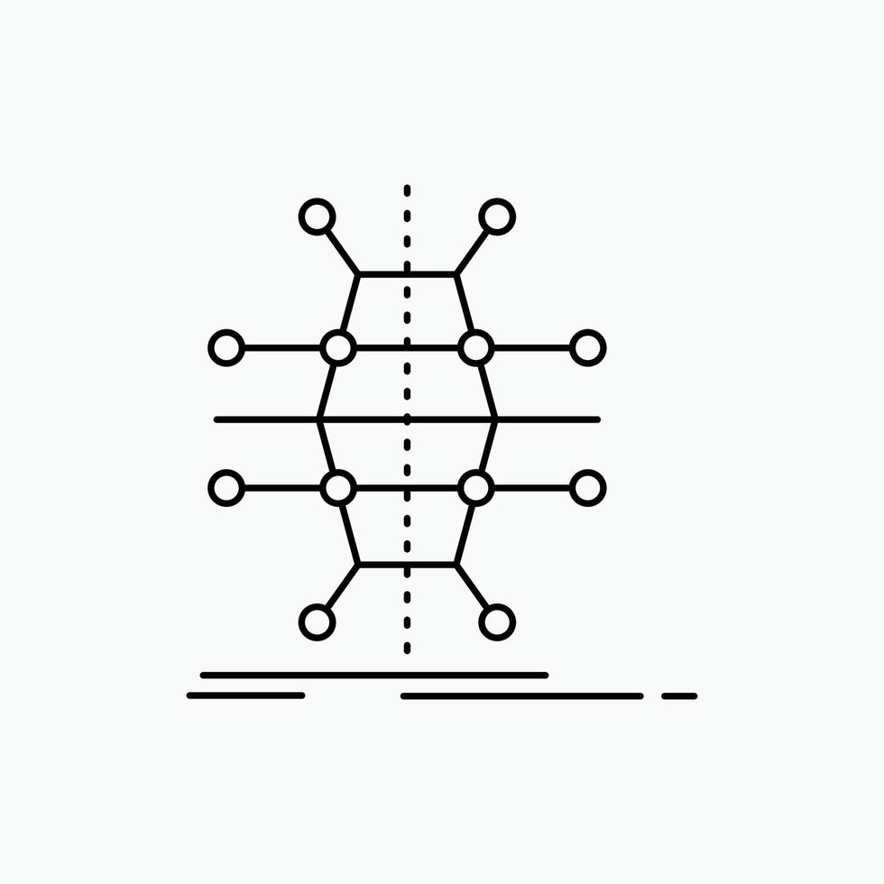Distribution. grid. infrastructure. network. smart Line Icon. Vector isolated illustration