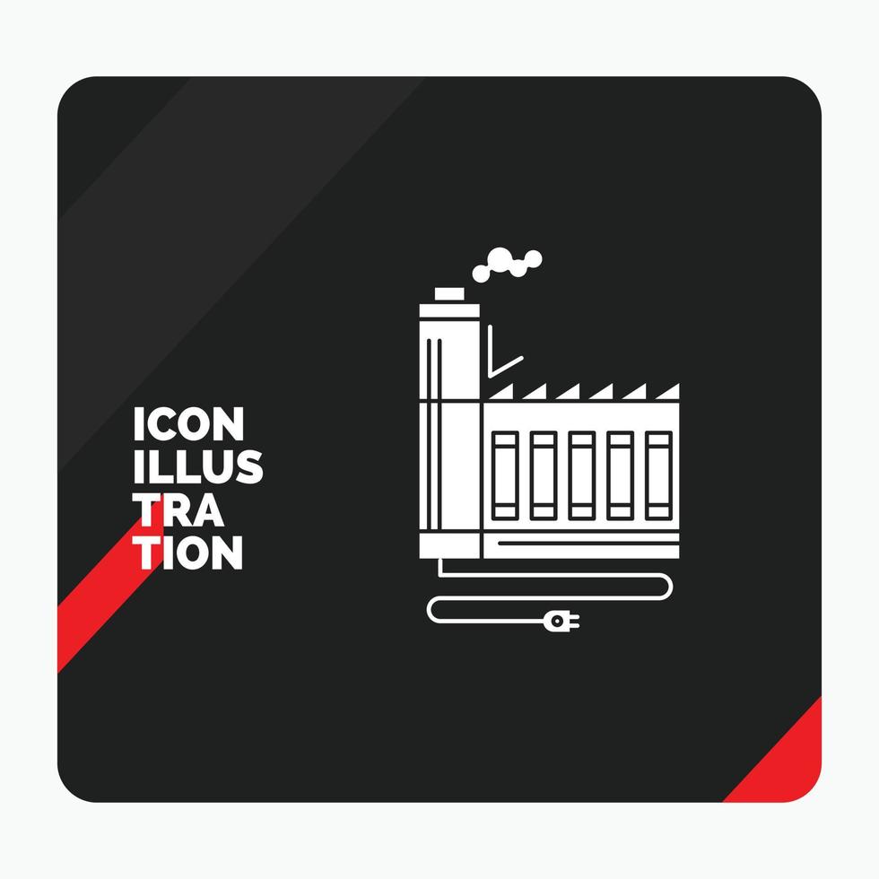 Red and Black Creative presentation Background for Consumption. resource. energy. factory. manufacturing Glyph Icon vector