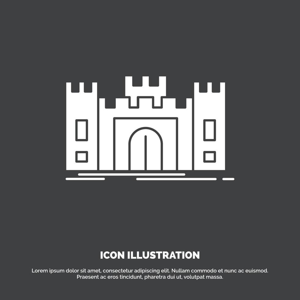 Castle. defense. fort. fortress. landmark Icon. glyph vector symbol for UI and UX. website or mobile application