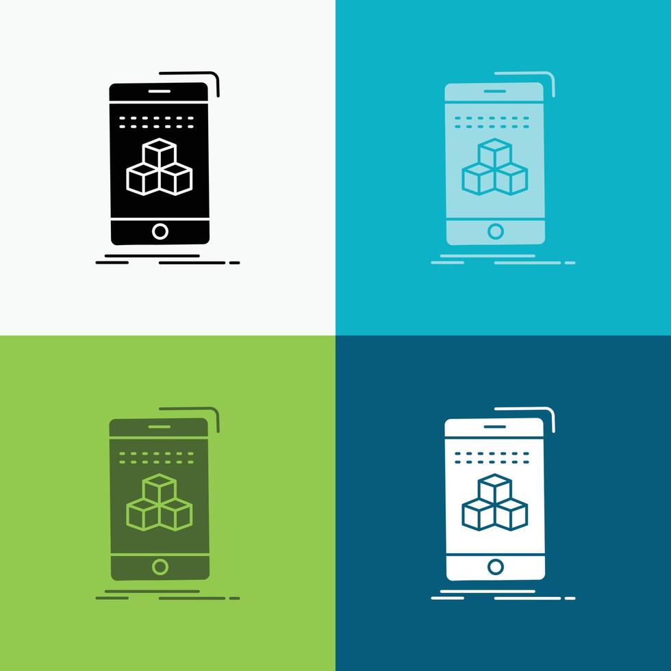 box. 3d. cube. smartphone. product Icon Over Various Background. glyph style design. designed for web and app. Eps 10 vector illustration