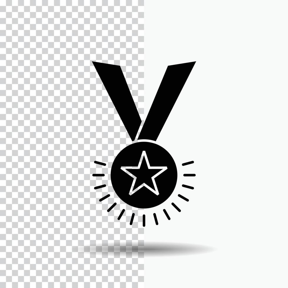 Award. honor. medal. rank. reputation. ribbon Glyph Icon on Transparent Background. Black Icon vector