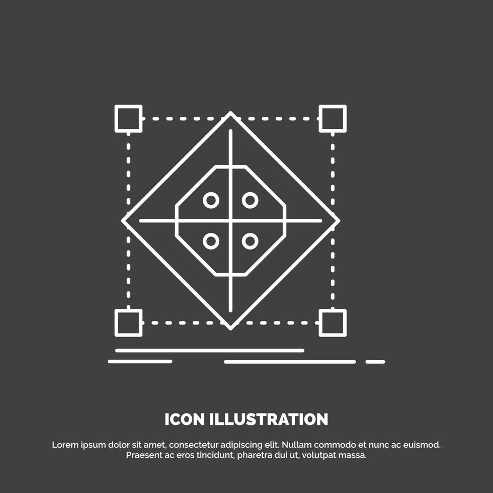 Architecture. cluster. grid. model. preparation Icon. Line vector symbol for UI and UX. website or mobile application
