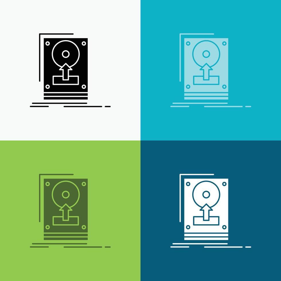 install. drive. hdd. save. upload Icon Over Various Background. glyph style design. designed for web and app. Eps 10 vector illustration