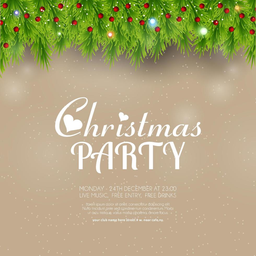 Christmas Party green background vector