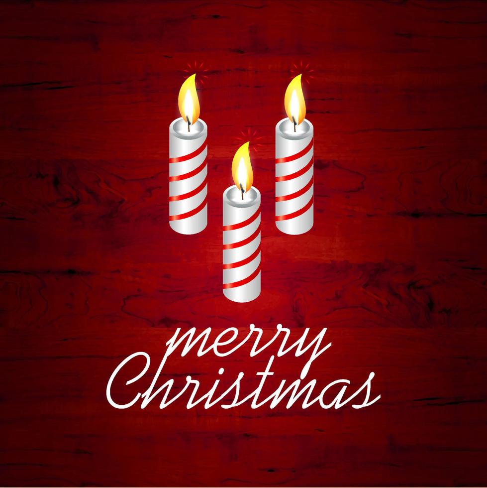 Merry Christmas card with creative design and red background vector