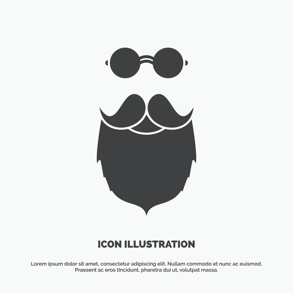 moustache. Hipster. movember. beared. men Icon. glyph vector gray symbol for UI and UX. website or mobile application
