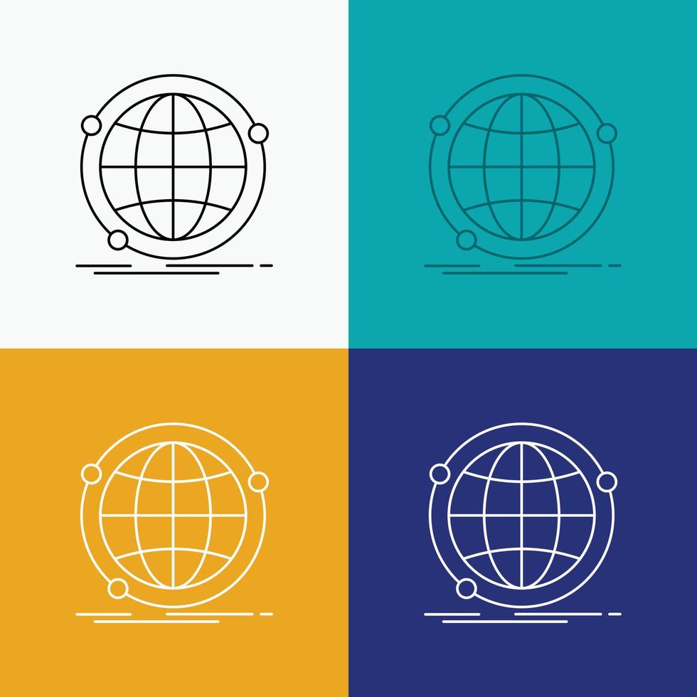Data. global. internet. network. web Icon Over Various Background. Line style design. designed for web and app. Eps 10 vector illustration