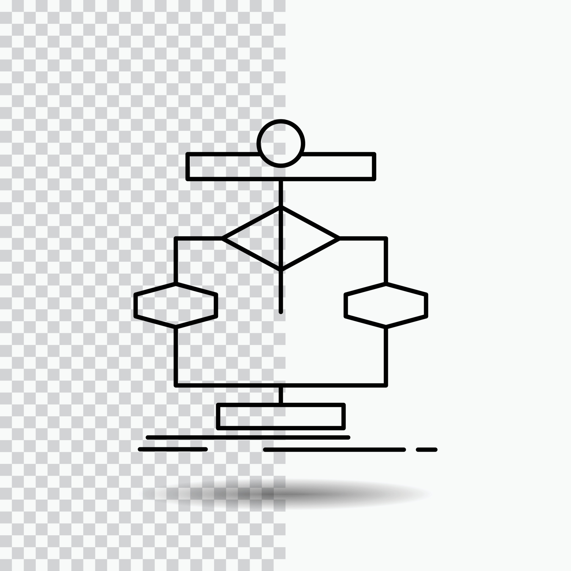 Algorithm. chart. data. diagram. flow Line Icon on Transparent ...