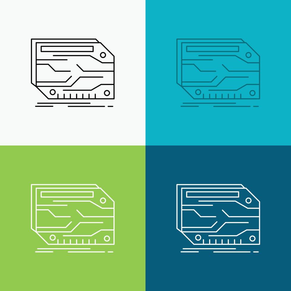 card. component. custom. electronic. memory Icon Over Various Background. Line style design. designed for web and app. Eps 10 vector illustration