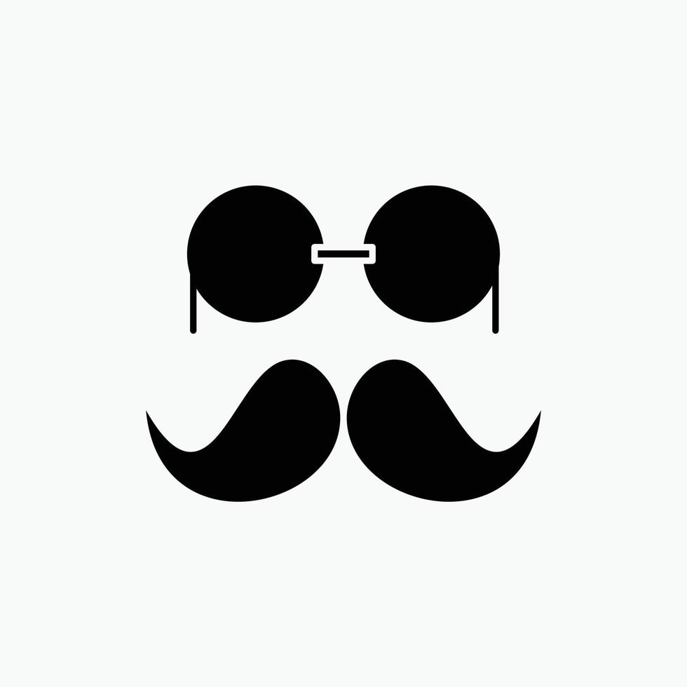moustache. Hipster. movember. glasses. men Glyph Icon. Vector isolated illustration