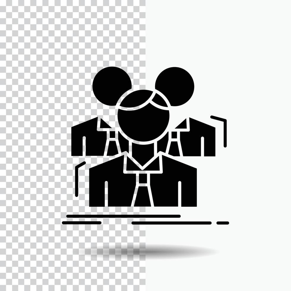 Team. teamwork. Business. Meeting. group Glyph Icon on Transparent Background. Black Icon vector