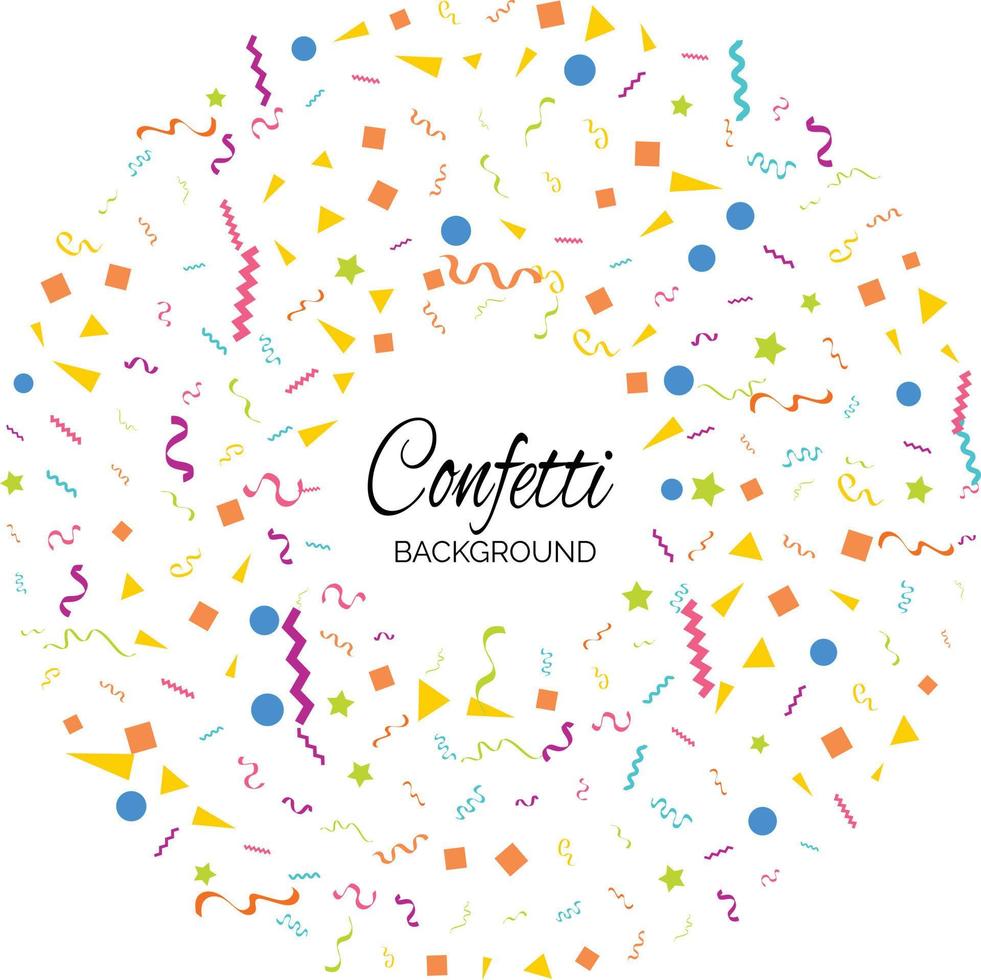 Colorful Confetti. Vector Festive Illustration of Falling Shiny Confetti Isolated on Transparent White Background. Holiday Decorative Tinsel Element for Design