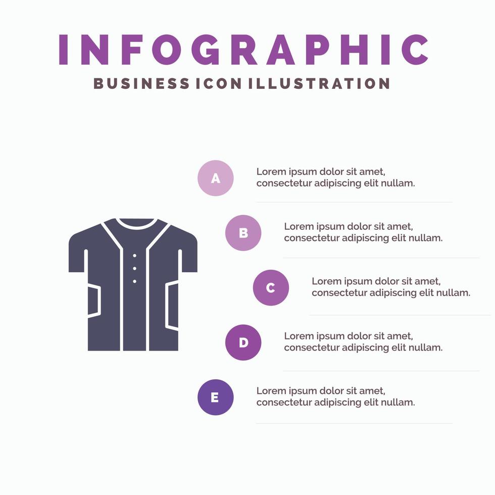 Cloth Clothing Digital Electronic Fabric Solid Icon Infographics 5 Steps Presentation Background vector