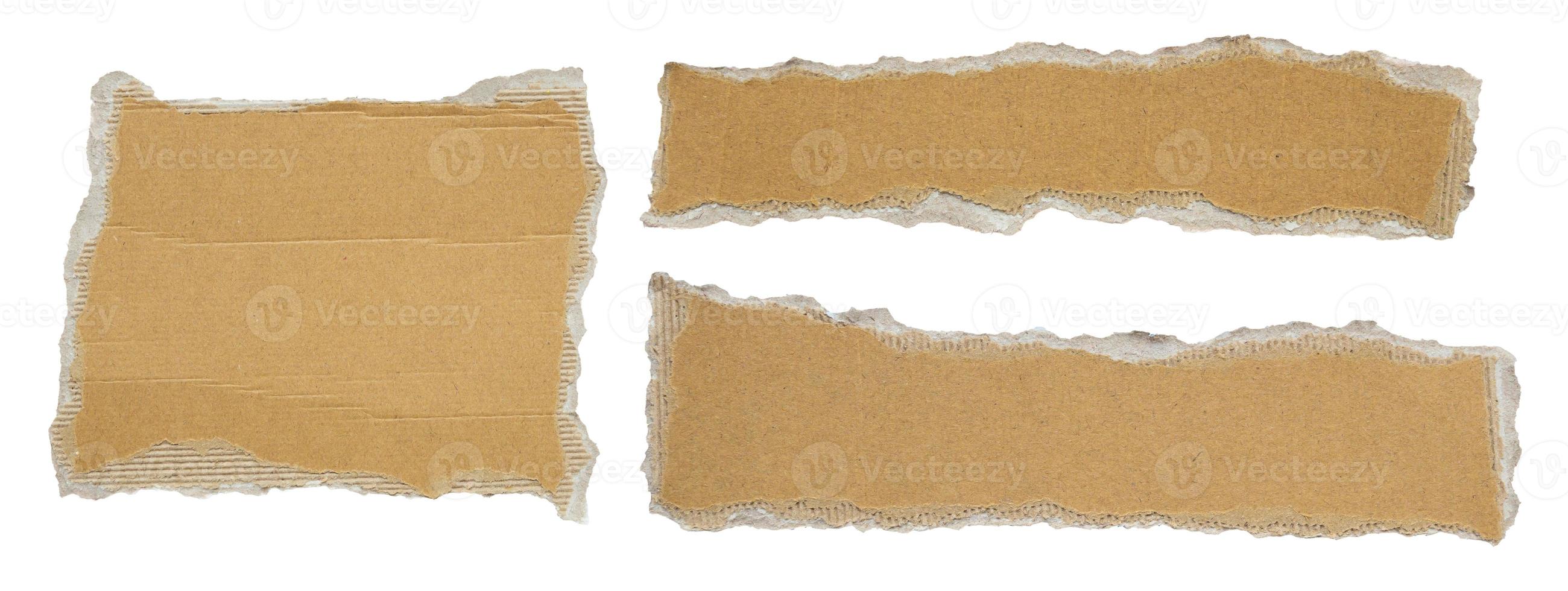 Brown Cardboard paper piece isolated on white background photo