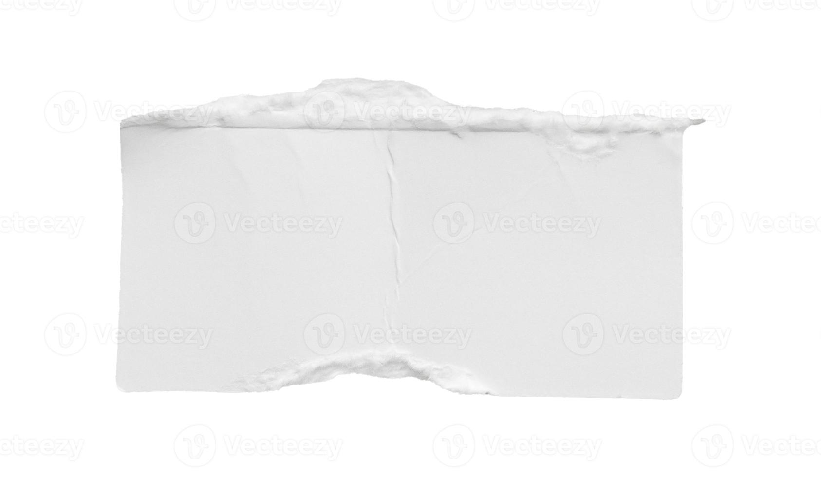 White ripped paper torn edges strips isolated on white background photo