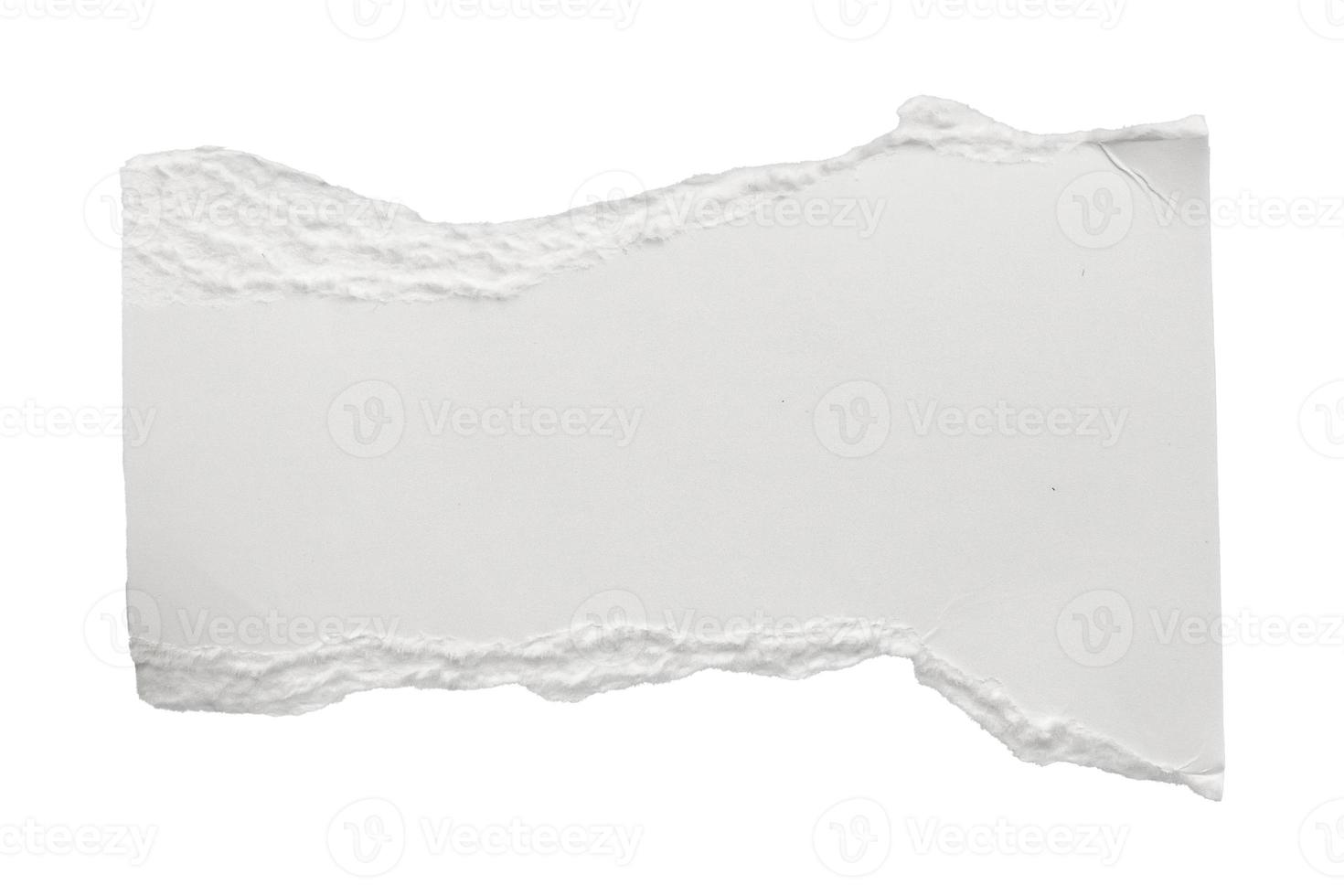 White ripped paper torn edges strips isolated on white background photo