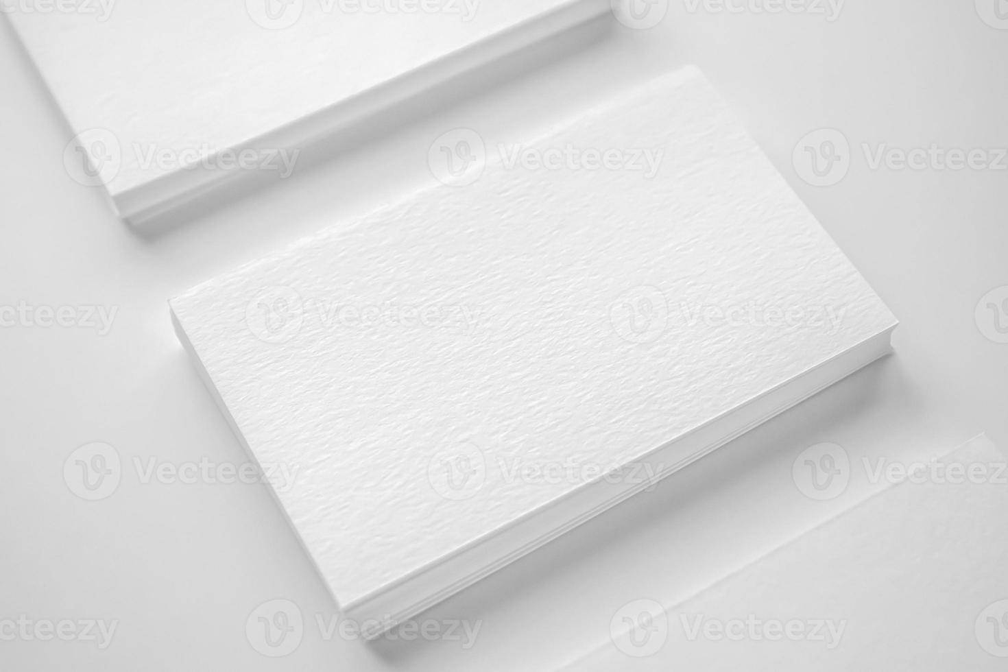 Mockup white business card on white background photo