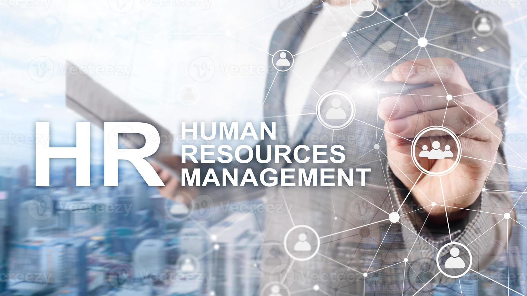 Human resource management, HR, Team Building and recruitment concept on blurred background. photo