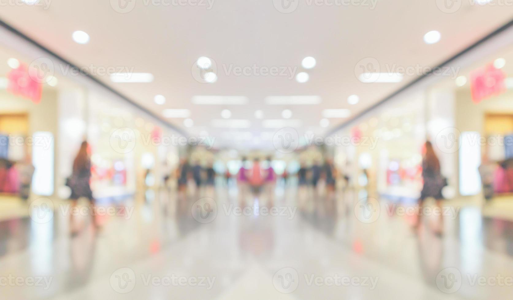 Abstract blur modern shopping mall interior background photo