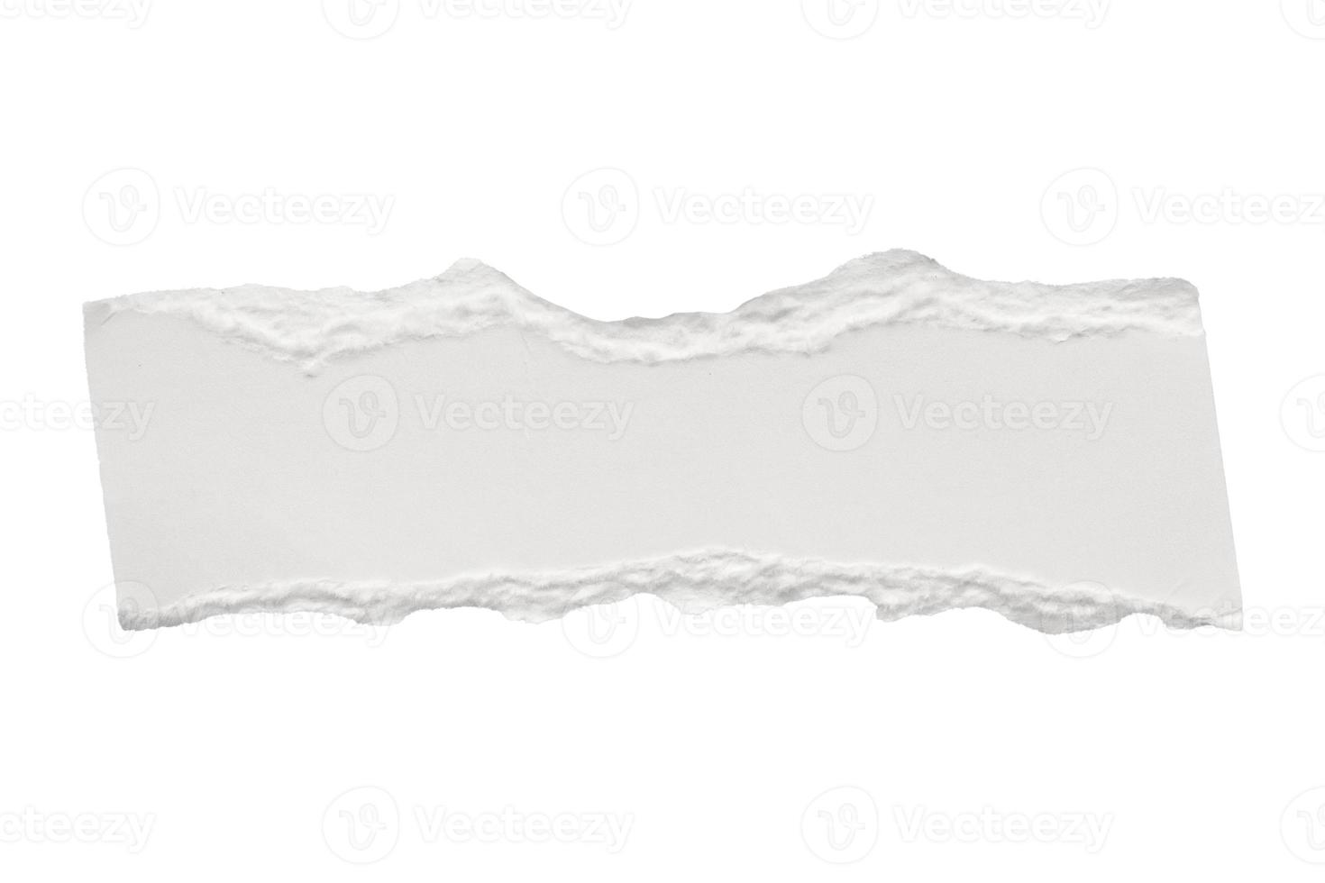 White ripped paper torn edges strips isolated on white background photo