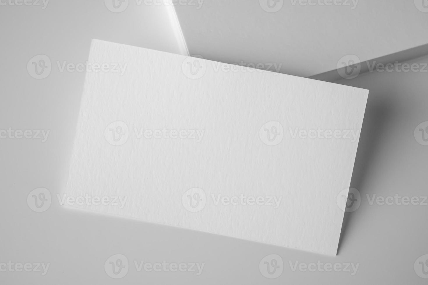 Mockup white business card on white background photo