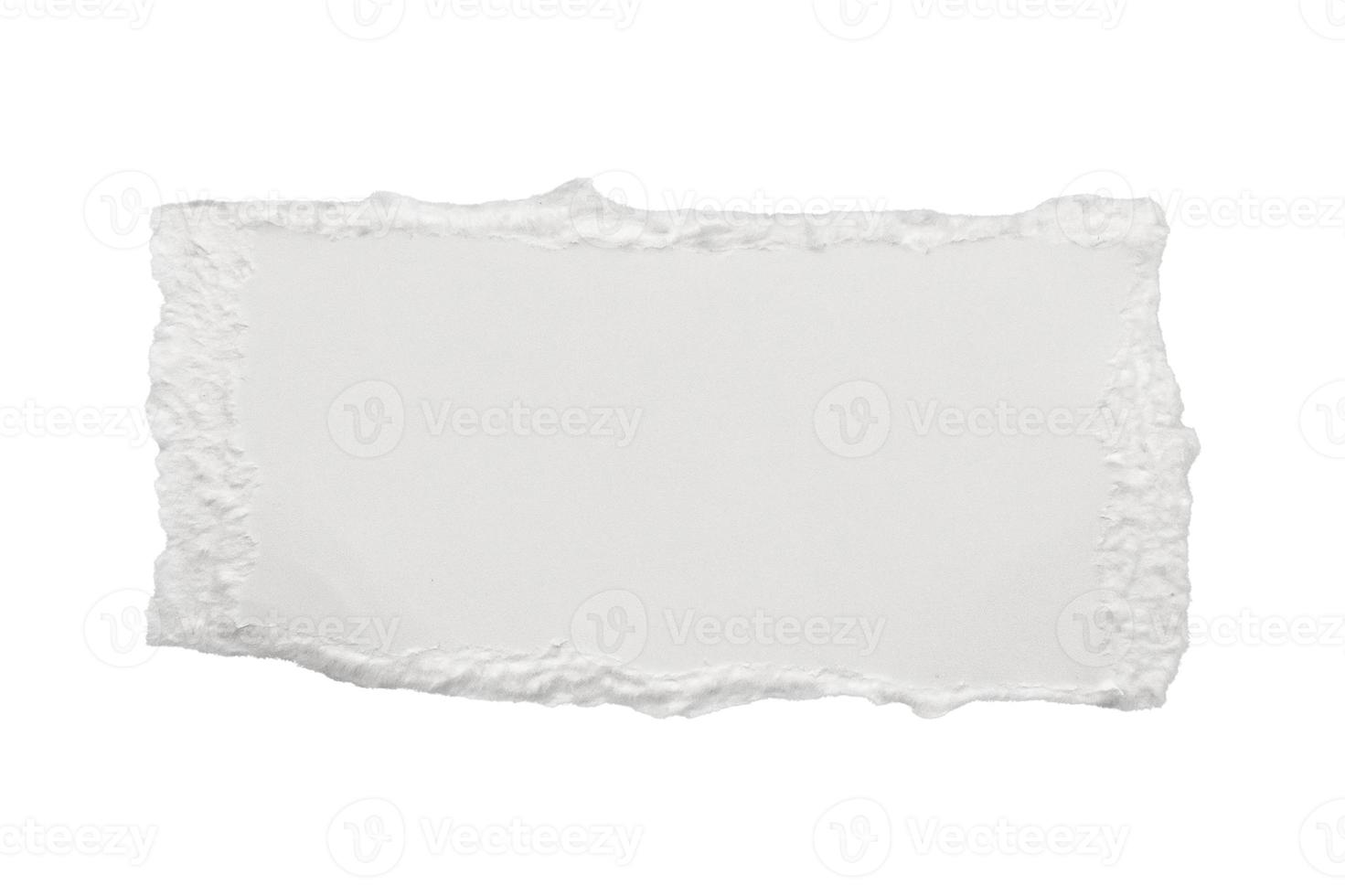 White ripped paper torn edges strips isolated on white background photo