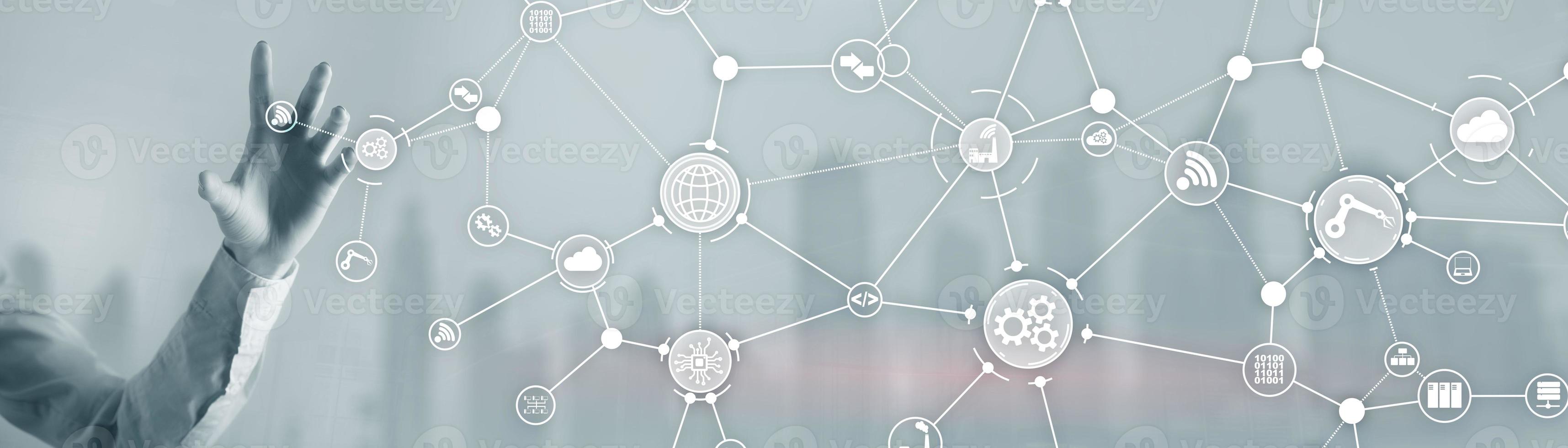 Technology background. Workflow organisation structure on virtual screen photo