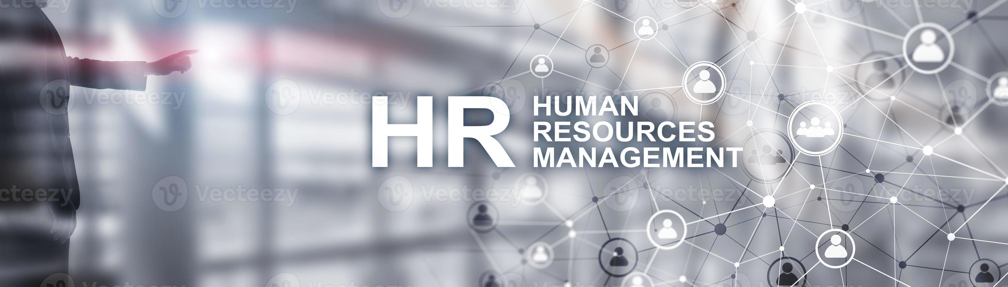 Human resource management. Horizontal mixed media background. photo