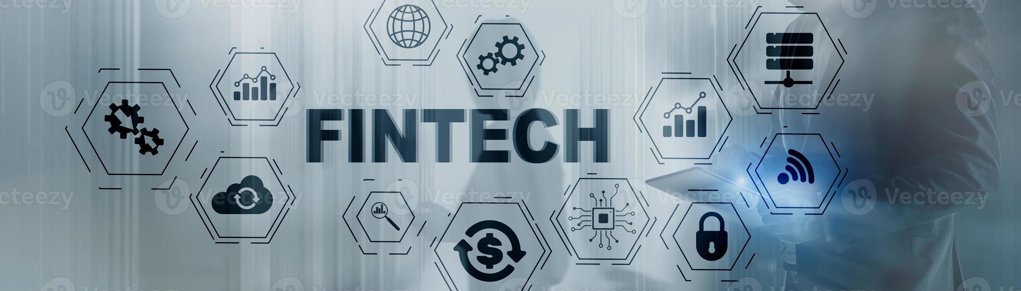 Fintech on Toned Website banner. Investment and financial internet technology concept. photo