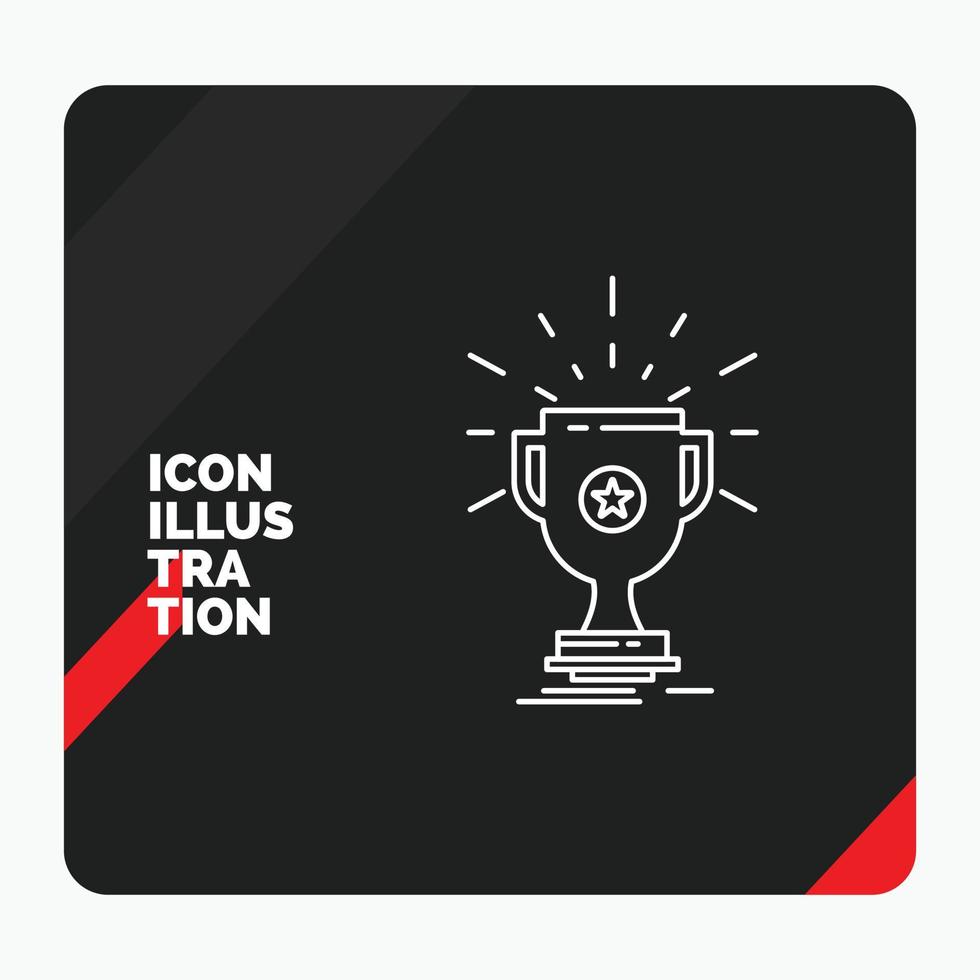 Red and Black Creative presentation Background for award. trophy. prize. win. cup Line Icon vector