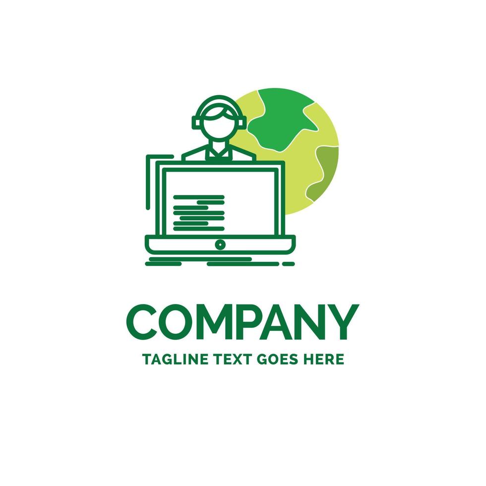 outsource. outsourcing. allocation. human. online Flat Business Logo template. Creative Green Brand Name Design. vector