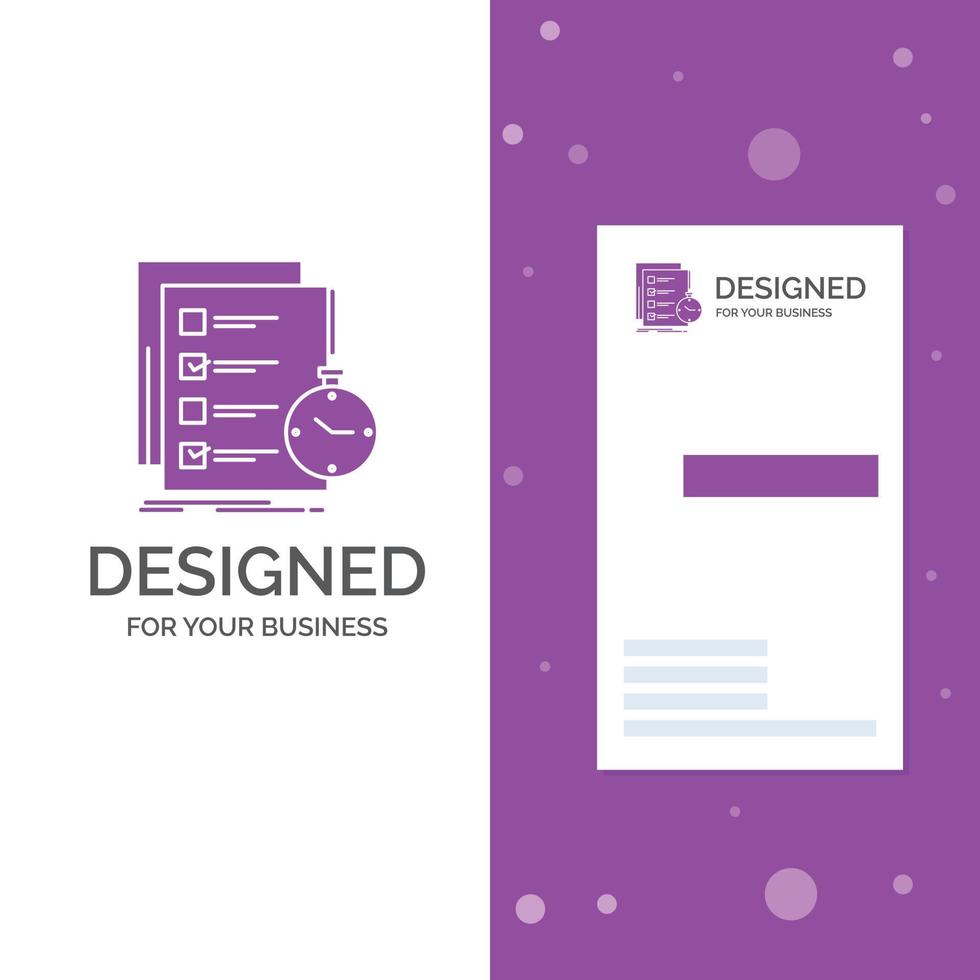 Business Logo for todo. task. list. check. time. Vertical Purple Business .Visiting Card template. Creative background vector illustration
