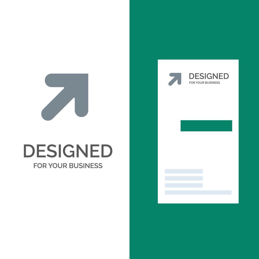 Arrow Up Right Grey Logo Design and Business Card Template vector