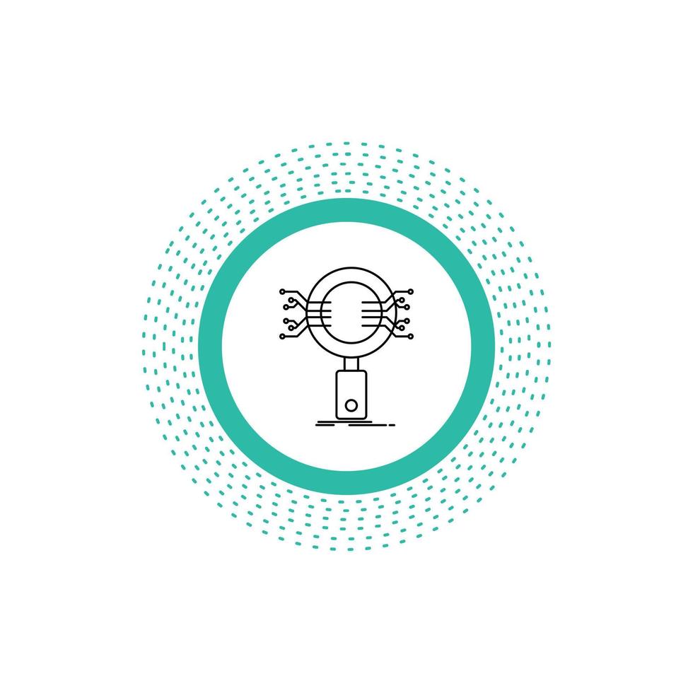 Analysis. Search. information. research. Security Line Icon. Vector isolated illustration