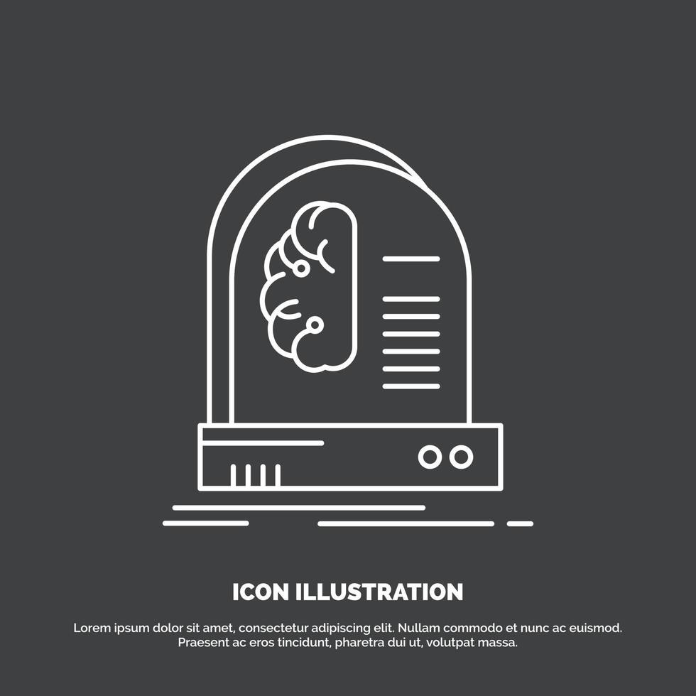 Ai. brain. future. intelligence. machine Icon. Line vector symbol for UI and UX. website or mobile application