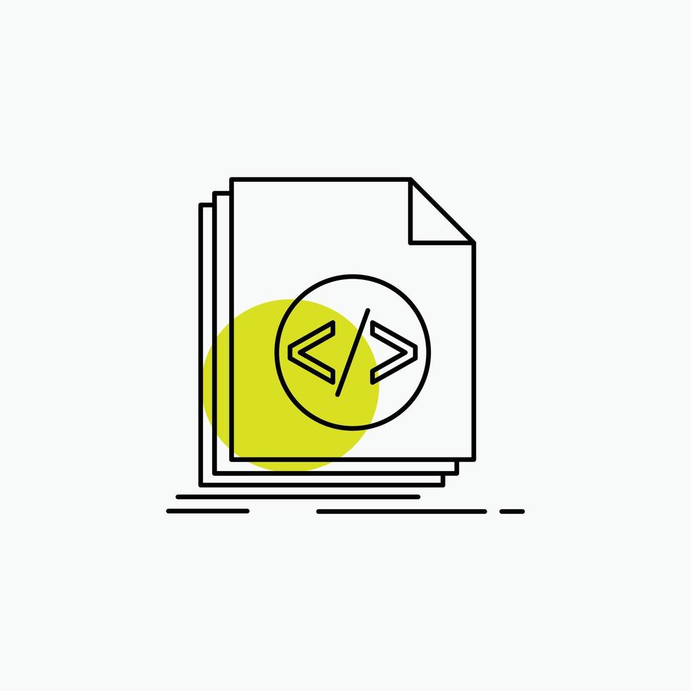 Code. coding. file. programming. script Line Icon 13031558 Vector Art ...