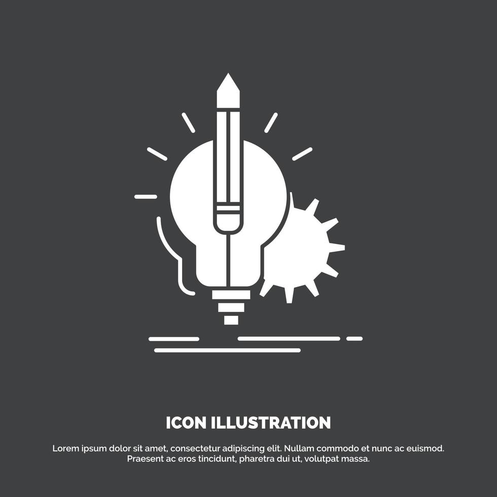 Idea. insight. key. lamp. lightbulb Icon. glyph vector symbol for UI and UX. website or mobile application