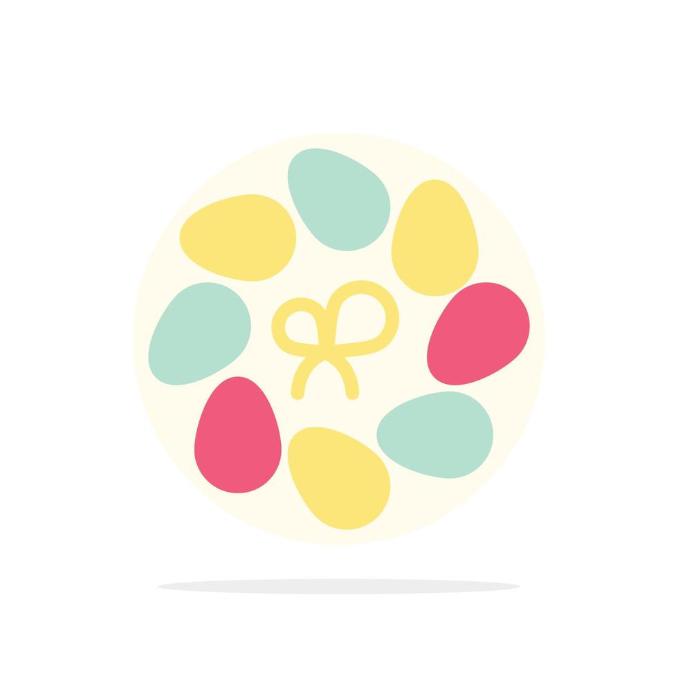 Decoration Easter Flower Plant Abstract Circle Background Flat color Icon vector