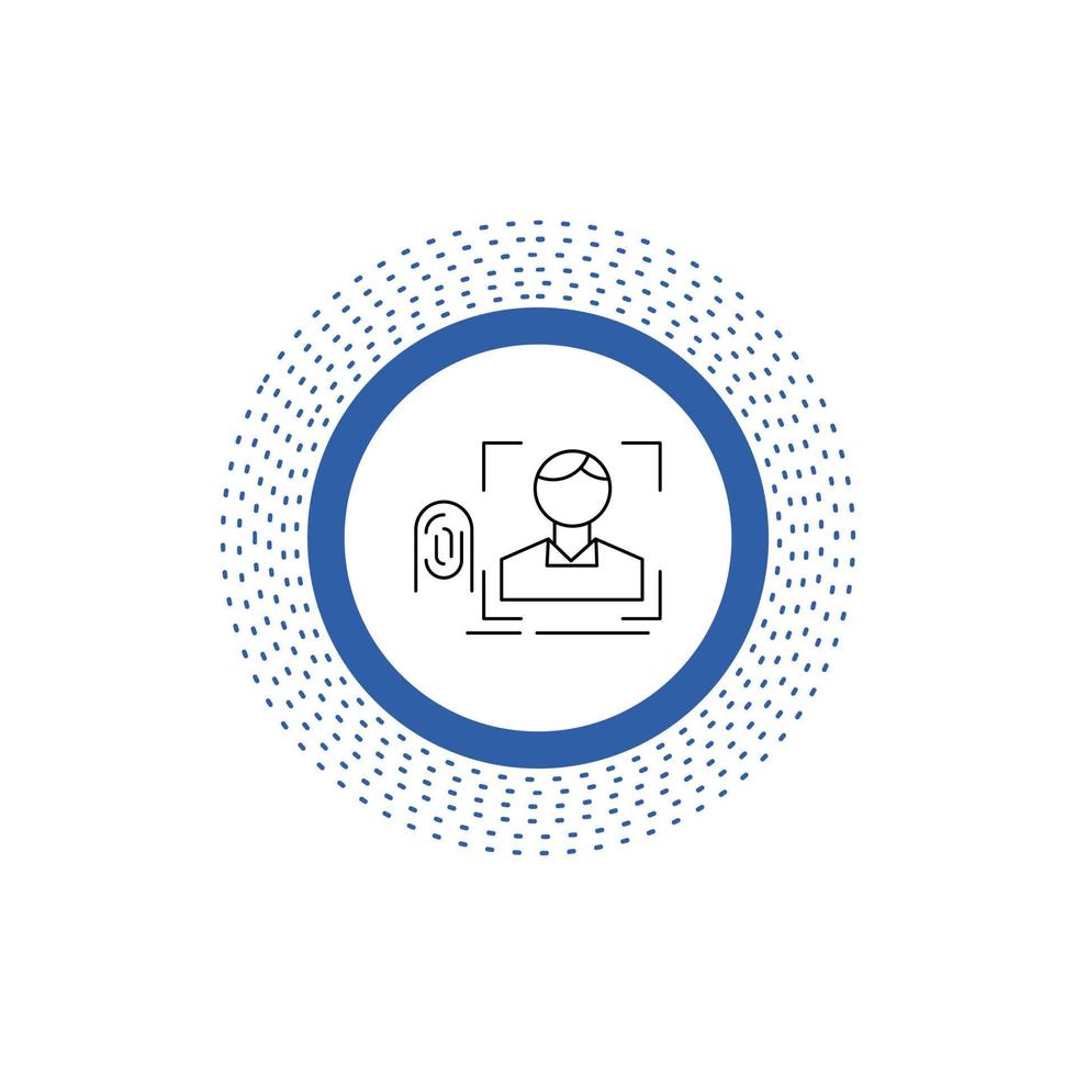 finger. fingerprint. recognition. scan. scanning Line Icon. Vector isolated illustration