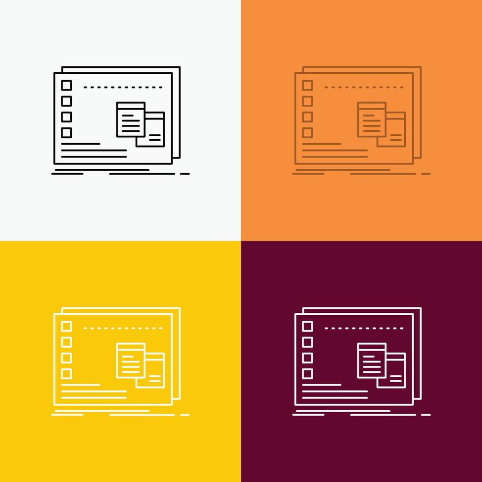 Window. Mac. operational. os. program Icon Over Various Background. Line style design. designed for web and app. Eps 10 vector illustration