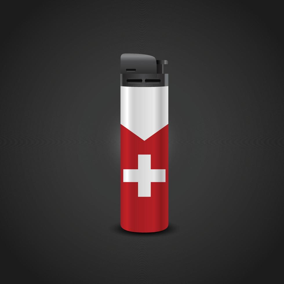 diseño de vector de encendedor de cigarrillos suiza