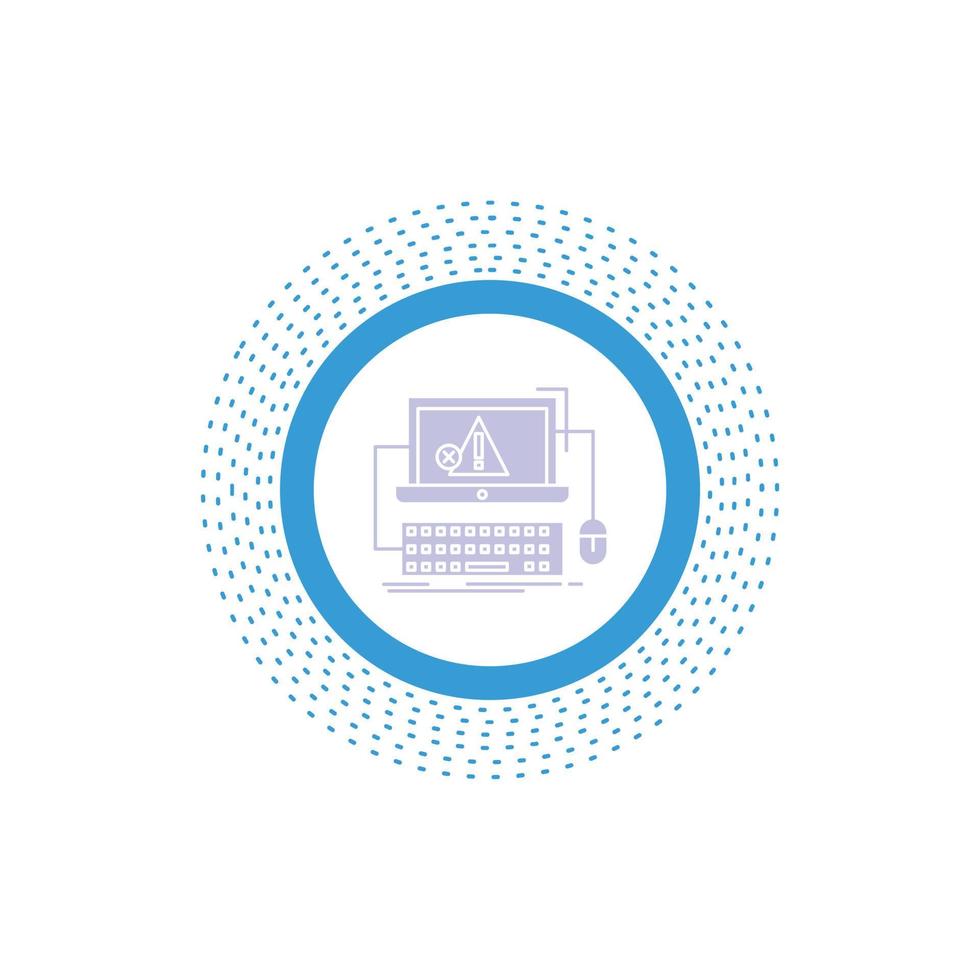 Computer. crash. error. failure. system Glyph Icon. Vector isolated illustration