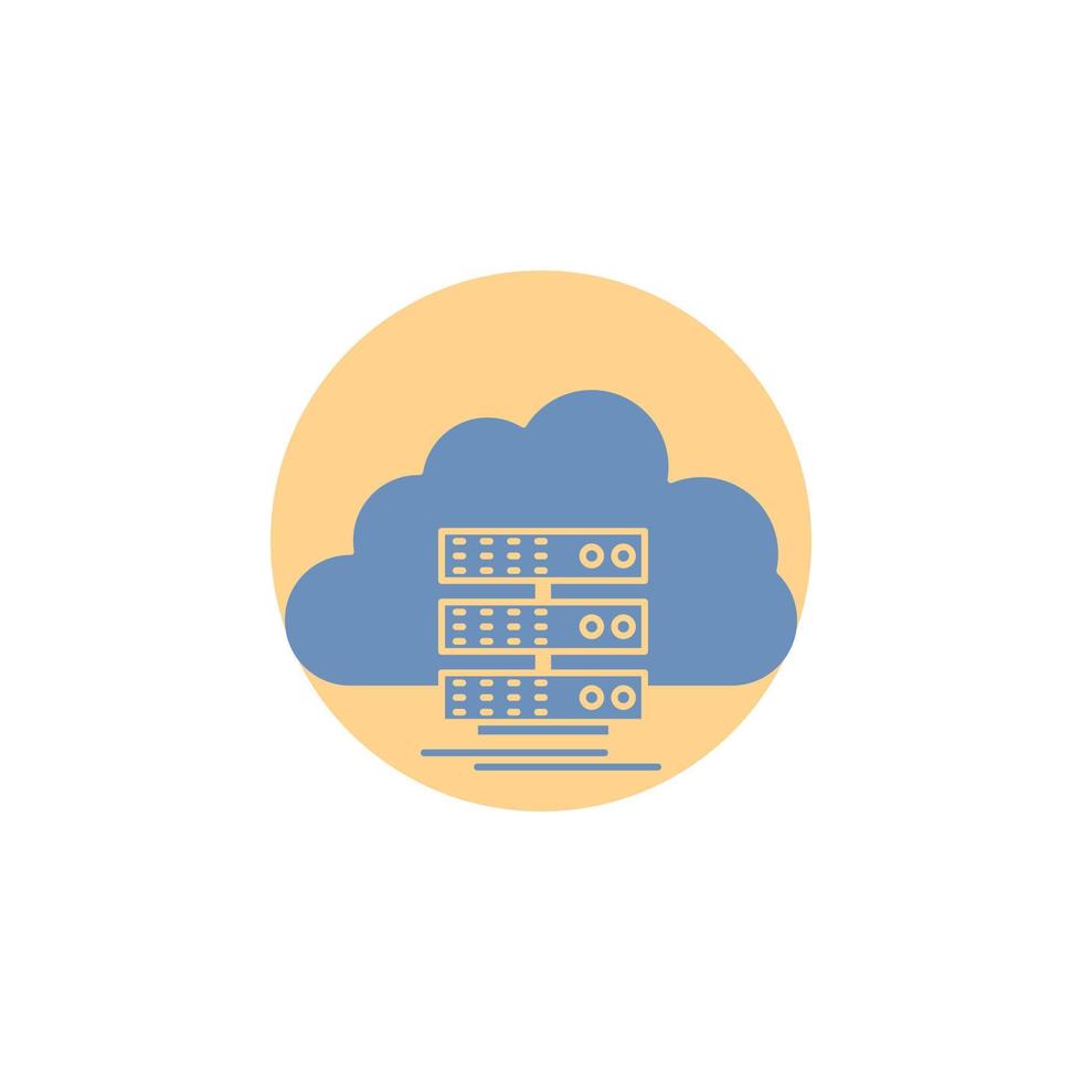 cloud. storage. computing. data. flow Glyph Icon. vector