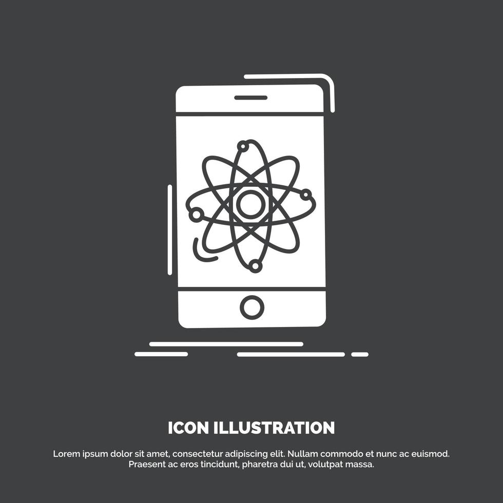 data. information. mobile. research. science Icon. glyph vector symbol for UI and UX. website or mobile application